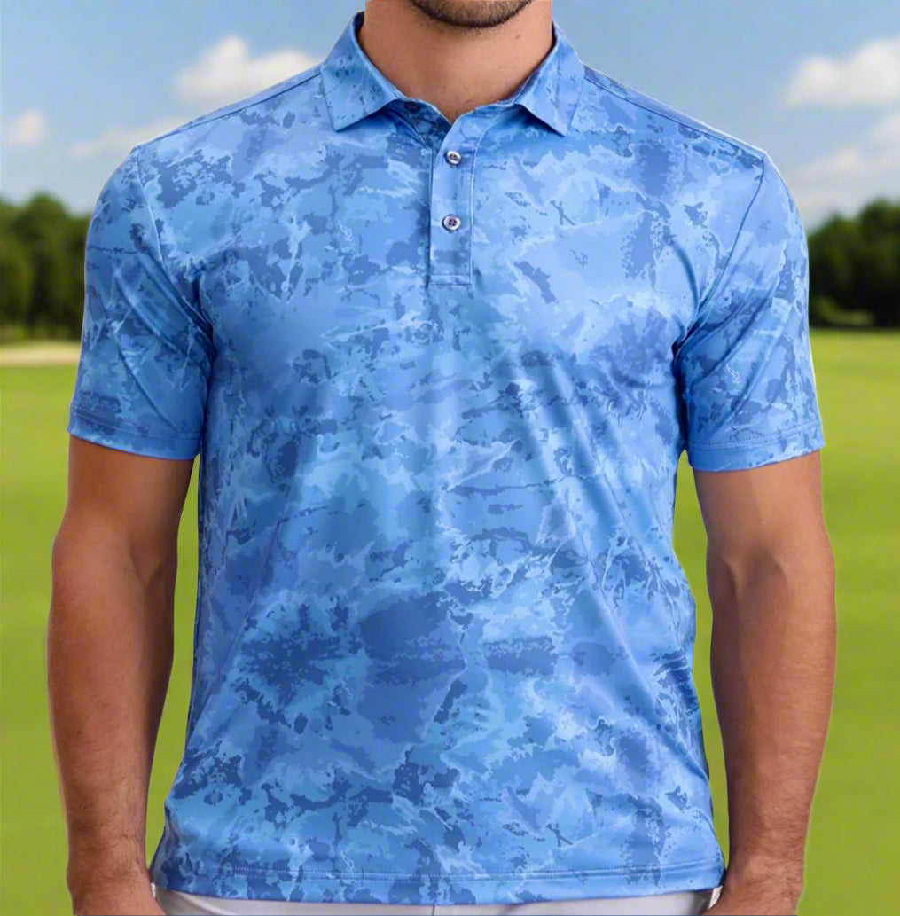Blue Camo Golf Polo